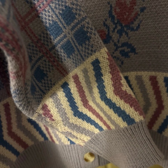 Gray Lavender floral button down sweater cardigan size medium by Hem & Thread - Picture 5 of 8